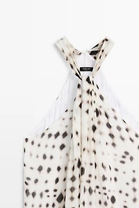 Printed halter dress