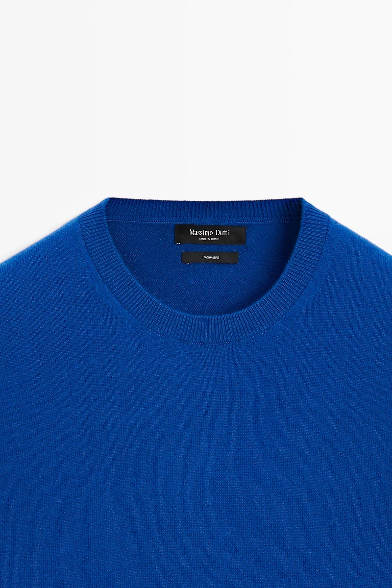 100% cashmere ribbed knit sweater
