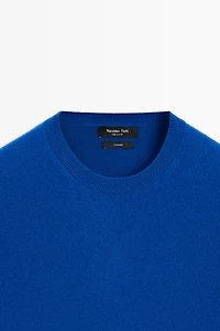100% cashmere ribbed knit sweater