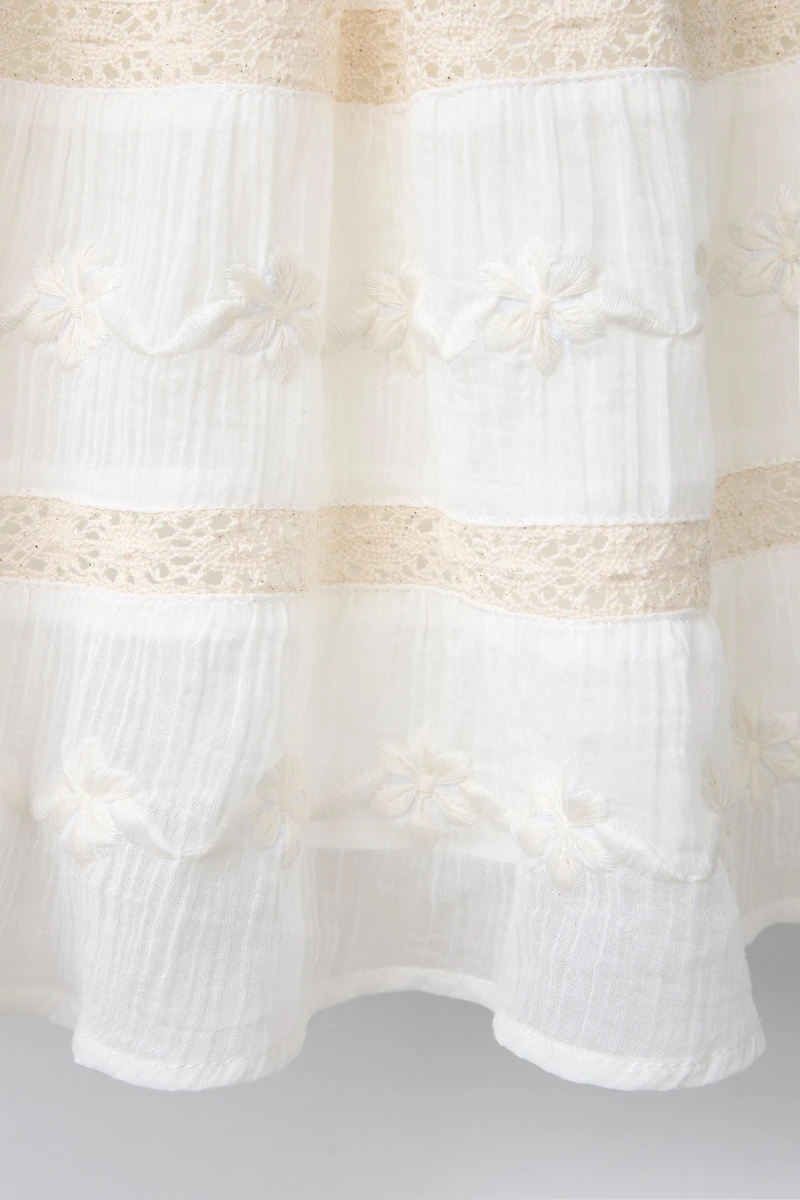 JUPE BRODERIE FLEURS