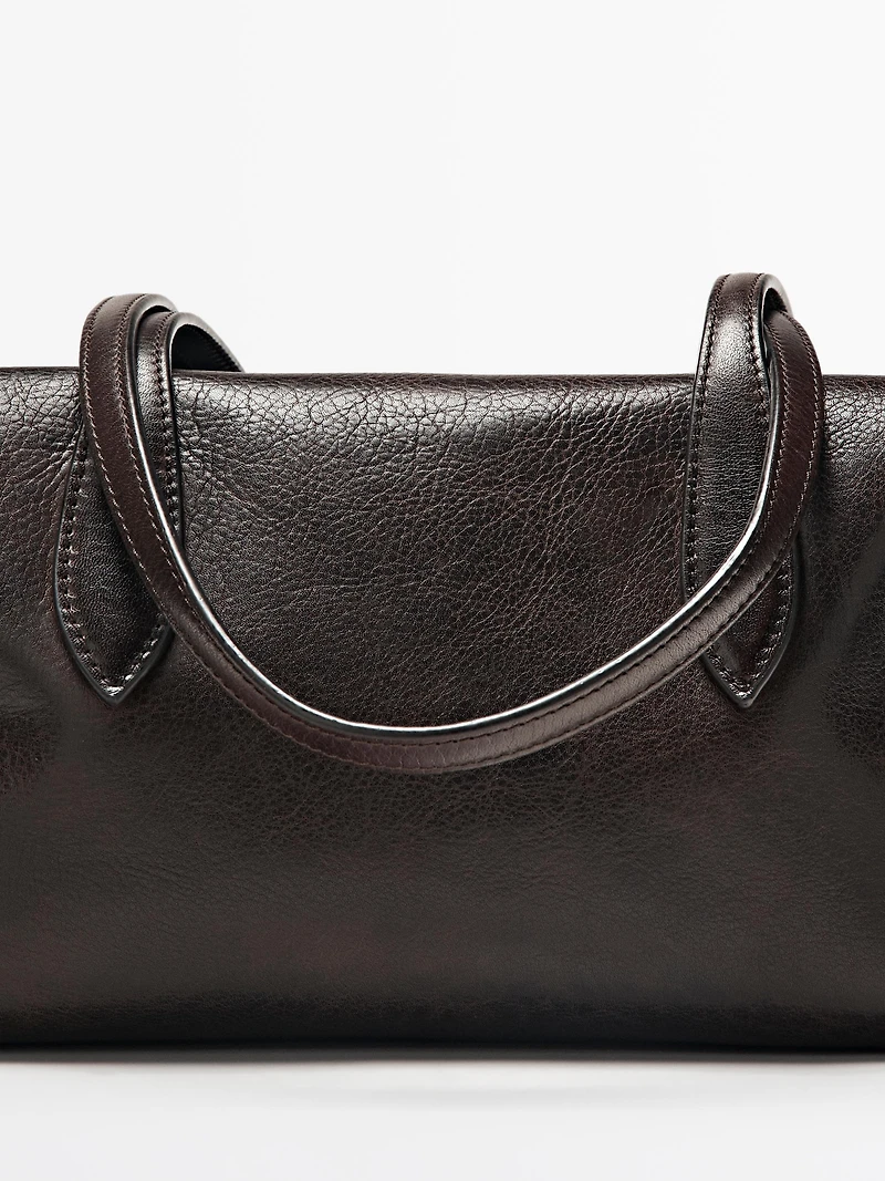 Nappa leather west satchel bag