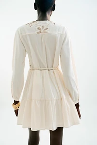 EMBROIDERED TEXTURED DRESS