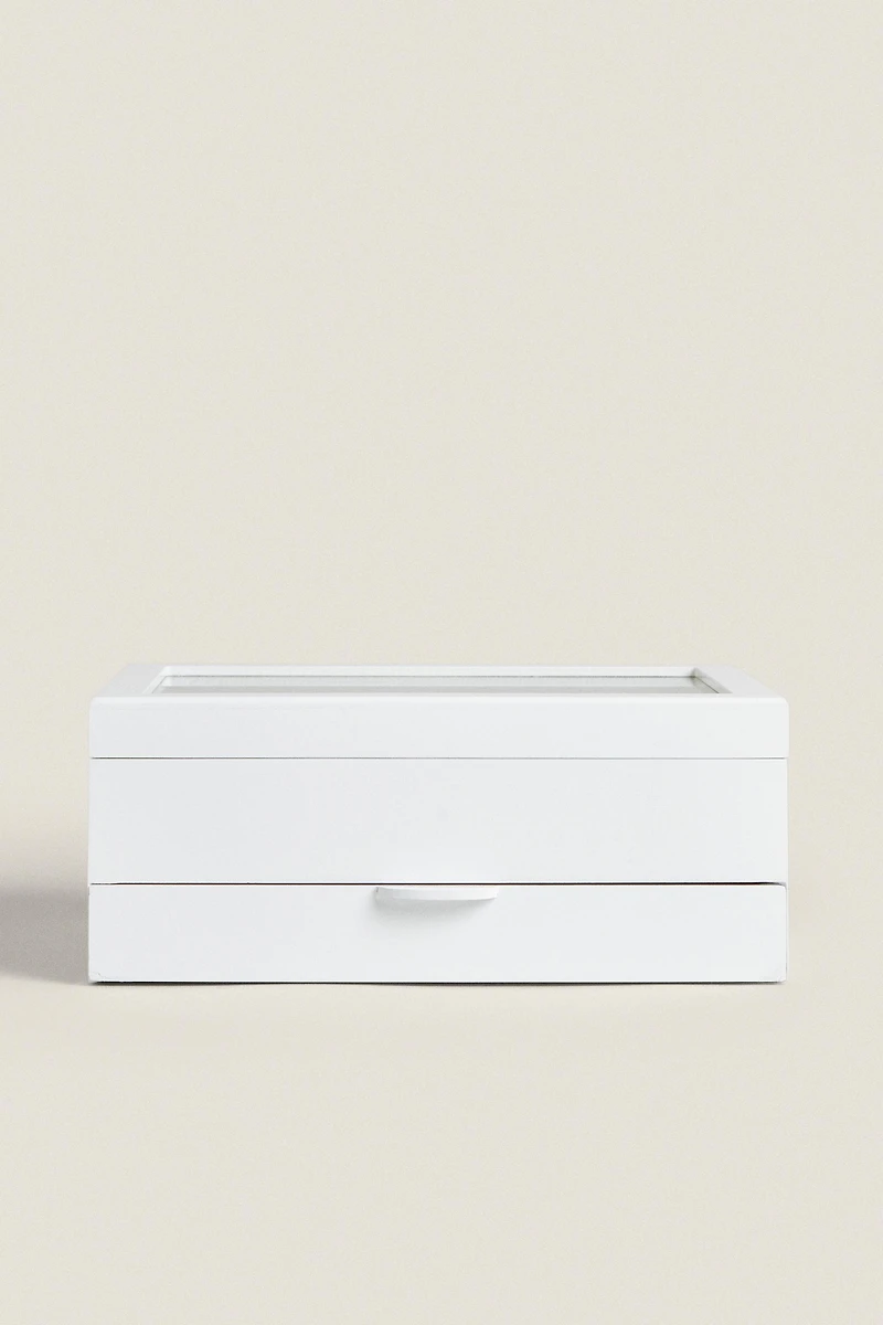 LACQUERED JEWELRY BOX WITH DRAWER