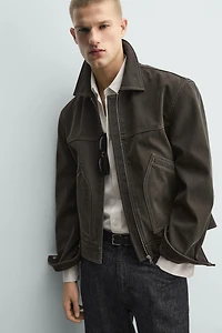 BLOUSON EFFET DÉLAVÉ SURPIQÛRES