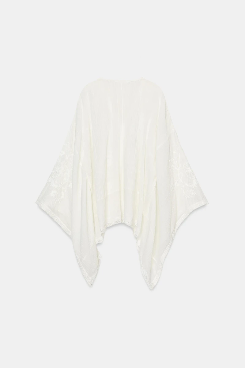 ZW COLLECTION EMBROIDERED CAPE BLOUSE