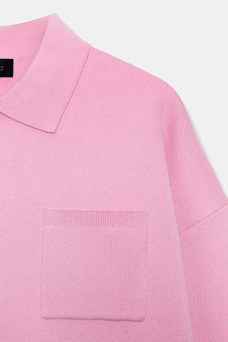 POCKET KNIT POLO SHIRT