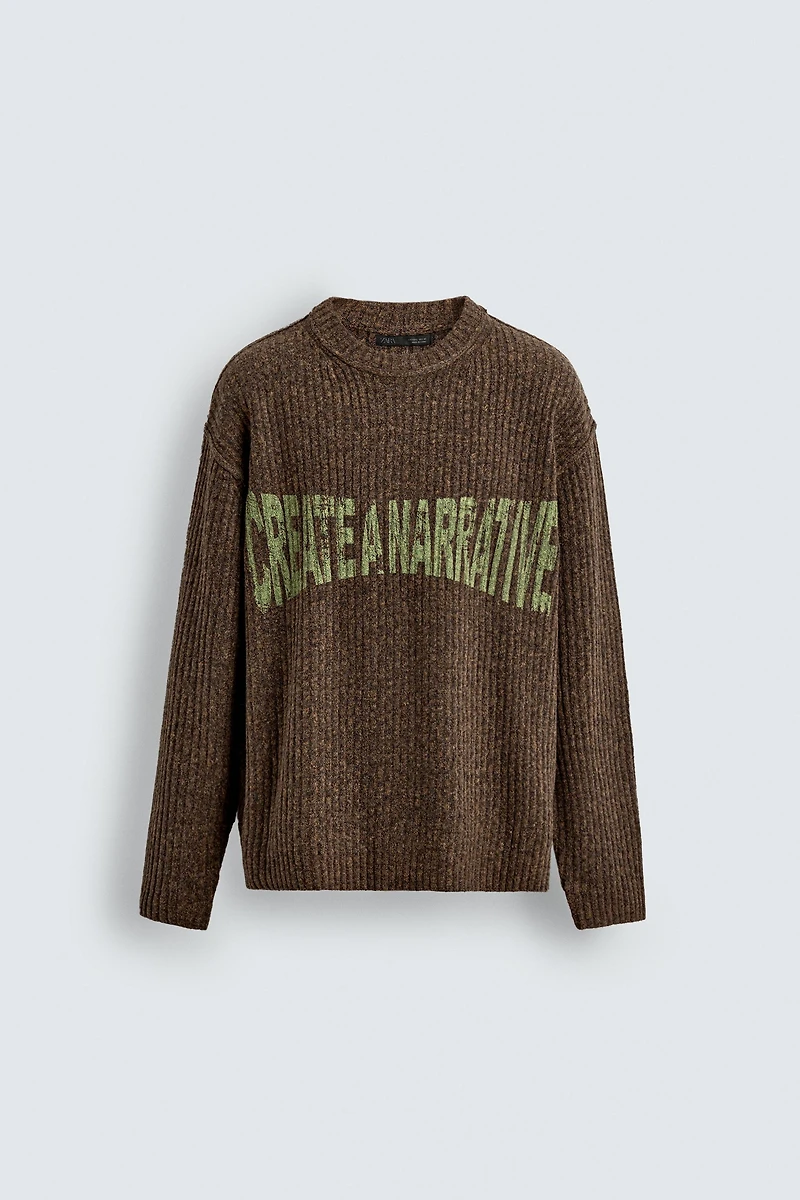 PULL CÔTELÉ AVEC INSCRIPTION