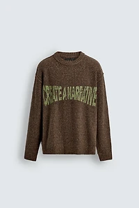 PULL CÔTELÉ AVEC INSCRIPTION