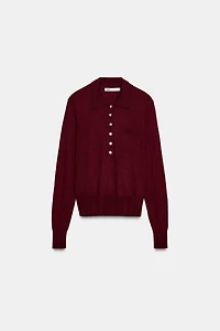 WOOL BLEND POLO SHIRT WITH POCKET