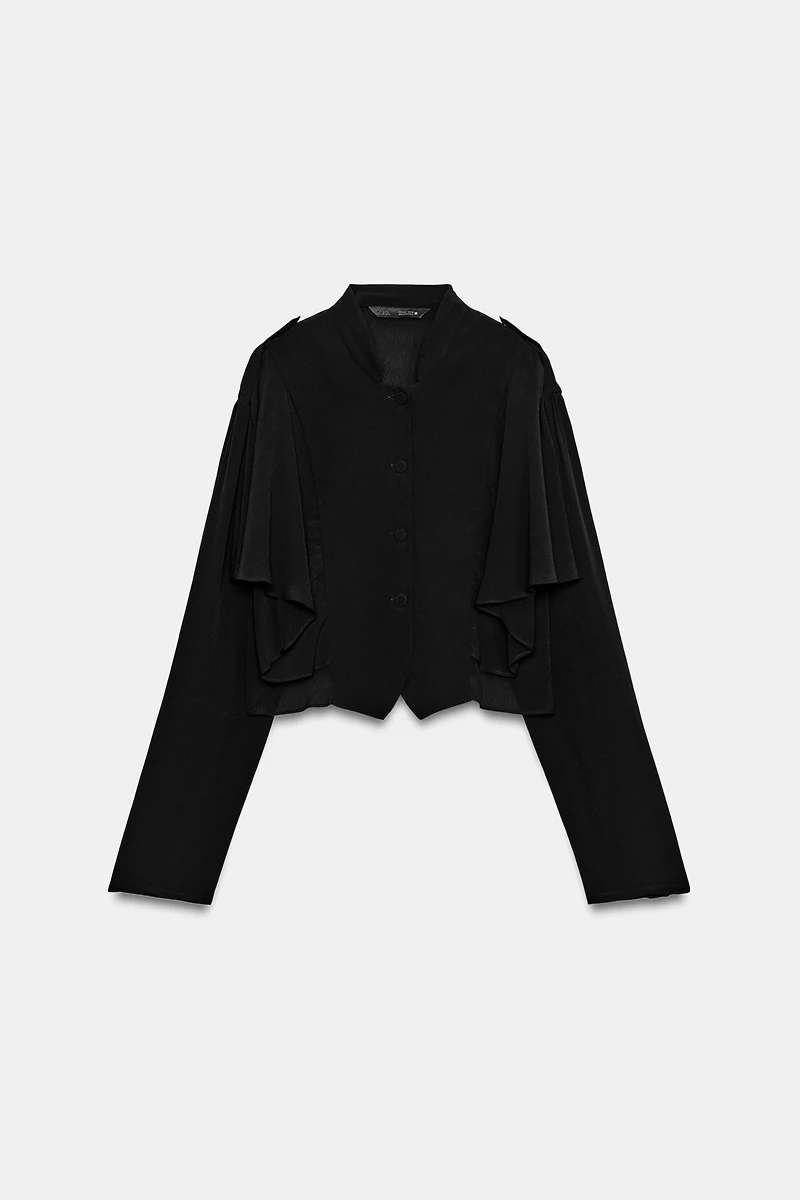 ZW COLLECTION RUFFLED CROP SHIRT