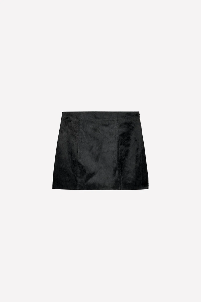 SHORT HAIR-ON LEATHER SKIRT LUDOVIC DE SAINT SERNIN x ZARA