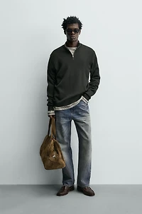 COTTON QUARTER-ZIP JUMPER