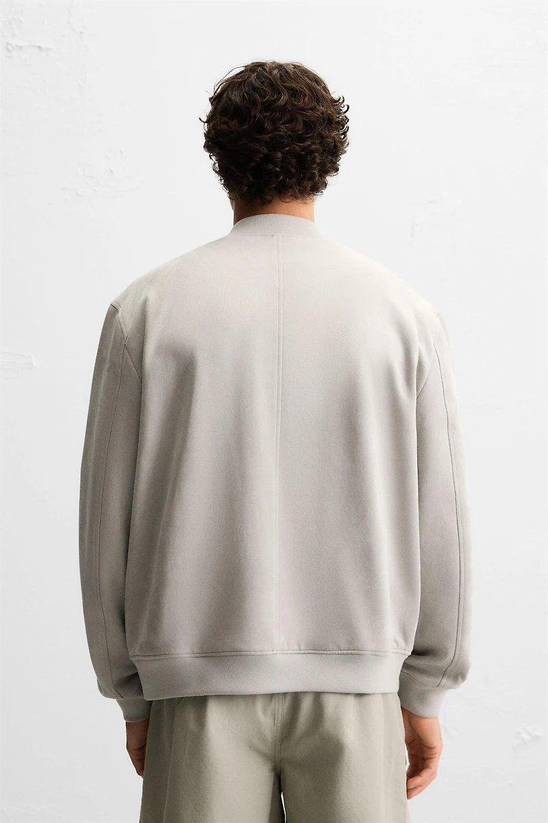FAUX SUEDE BOMBER JACKET