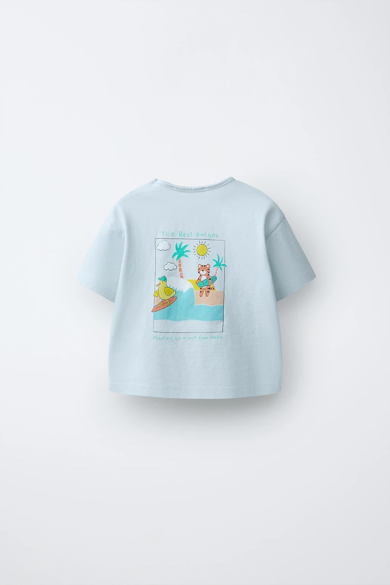 T-SHIRT IMPRIMÉ ANIMAUX SURF