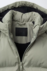 WATER REPELLENT HOODED PUFFER COAT