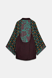 PRINTED SATIN KIMONO