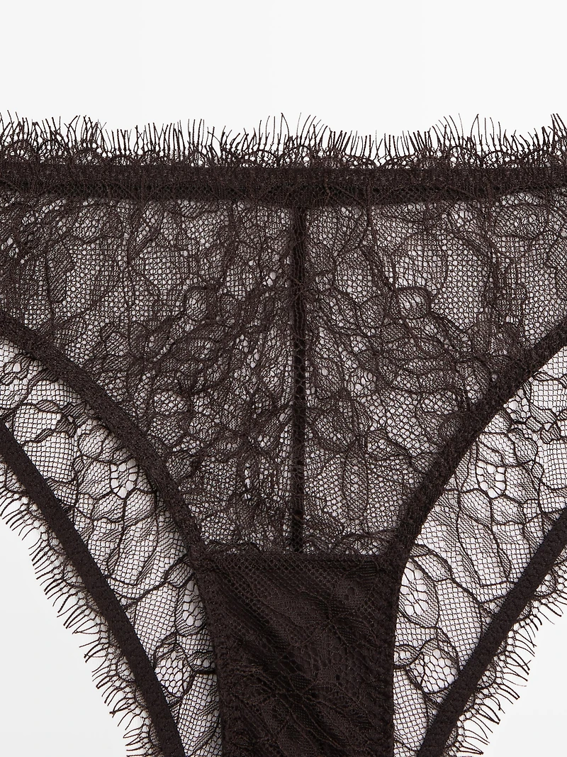 Floral lace briefs
