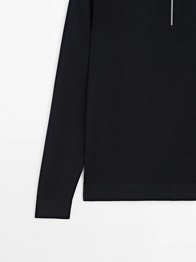 Pull polo maille fermeture Éclair