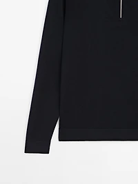Pull polo maille fermeture Éclair