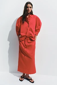 ZW COLLECTION POPLIN MIDI SKIRT
