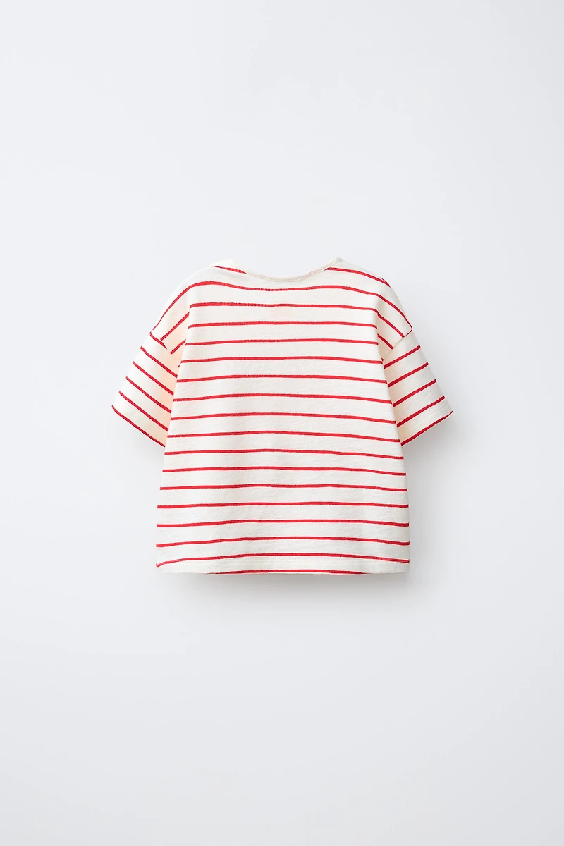 CRAB EMBROIDERED STRIPED T-SHIRT
