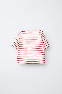 CRAB EMBROIDERED STRIPED T-SHIRT