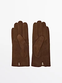 Suede leather gloves