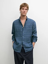Chemise carreaux 100 % lin
