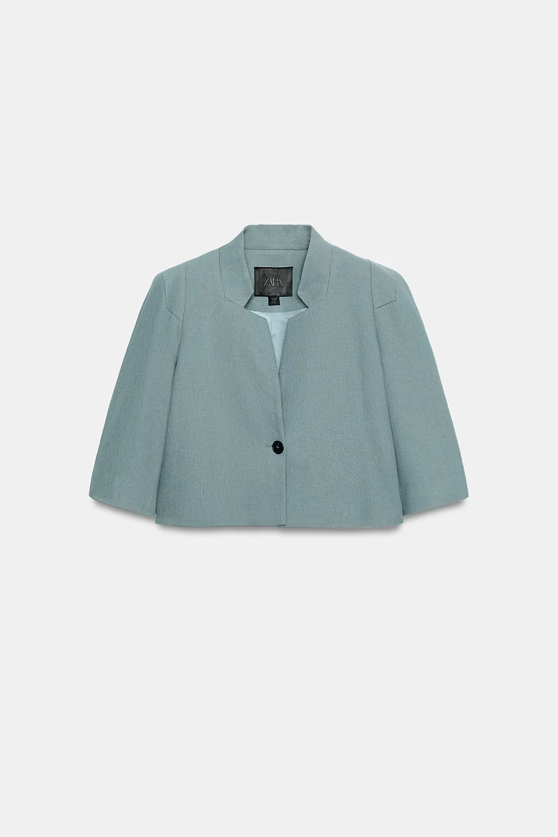 ZW COLLECTION CROPPED LINEN BLAZER