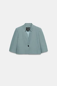 ZW COLLECTION CROPPED LINEN BLAZER