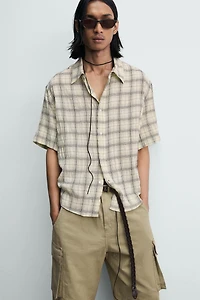 CHEMISE RELAXED FIT JACQUARD À CARREAUX