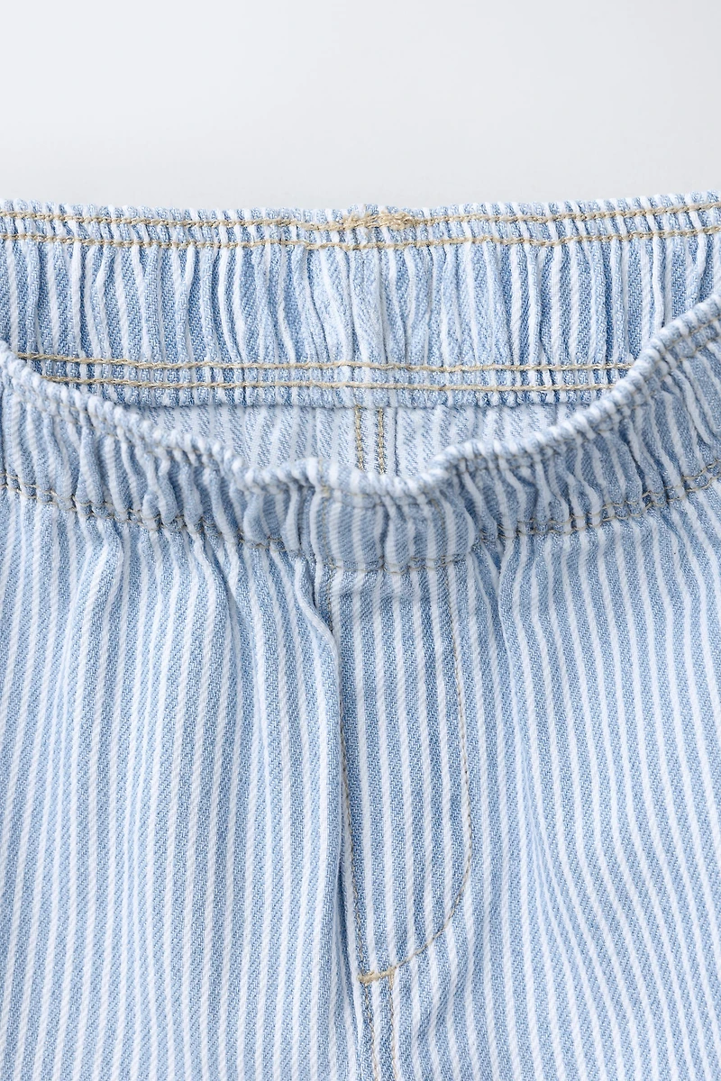 PANTALON BARREL FLUIDE À RAYURES