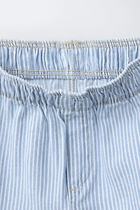 PANTALON BARREL FLUIDE À RAYURES