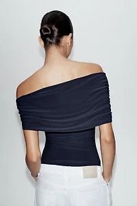 ASYMMETRIC RUCHED BODYSUIT