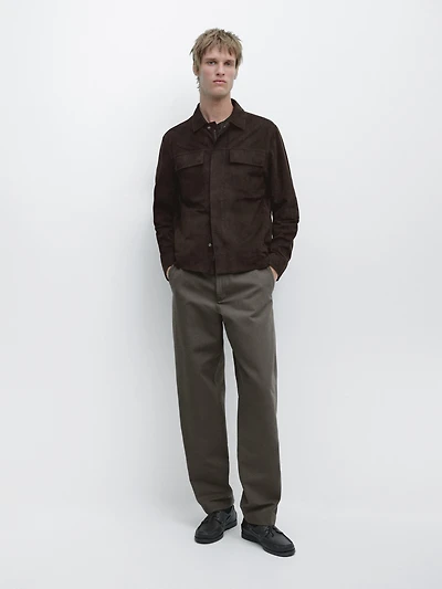 Tapered fit cotton pants
