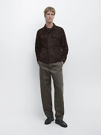 Tapered fit cotton pants