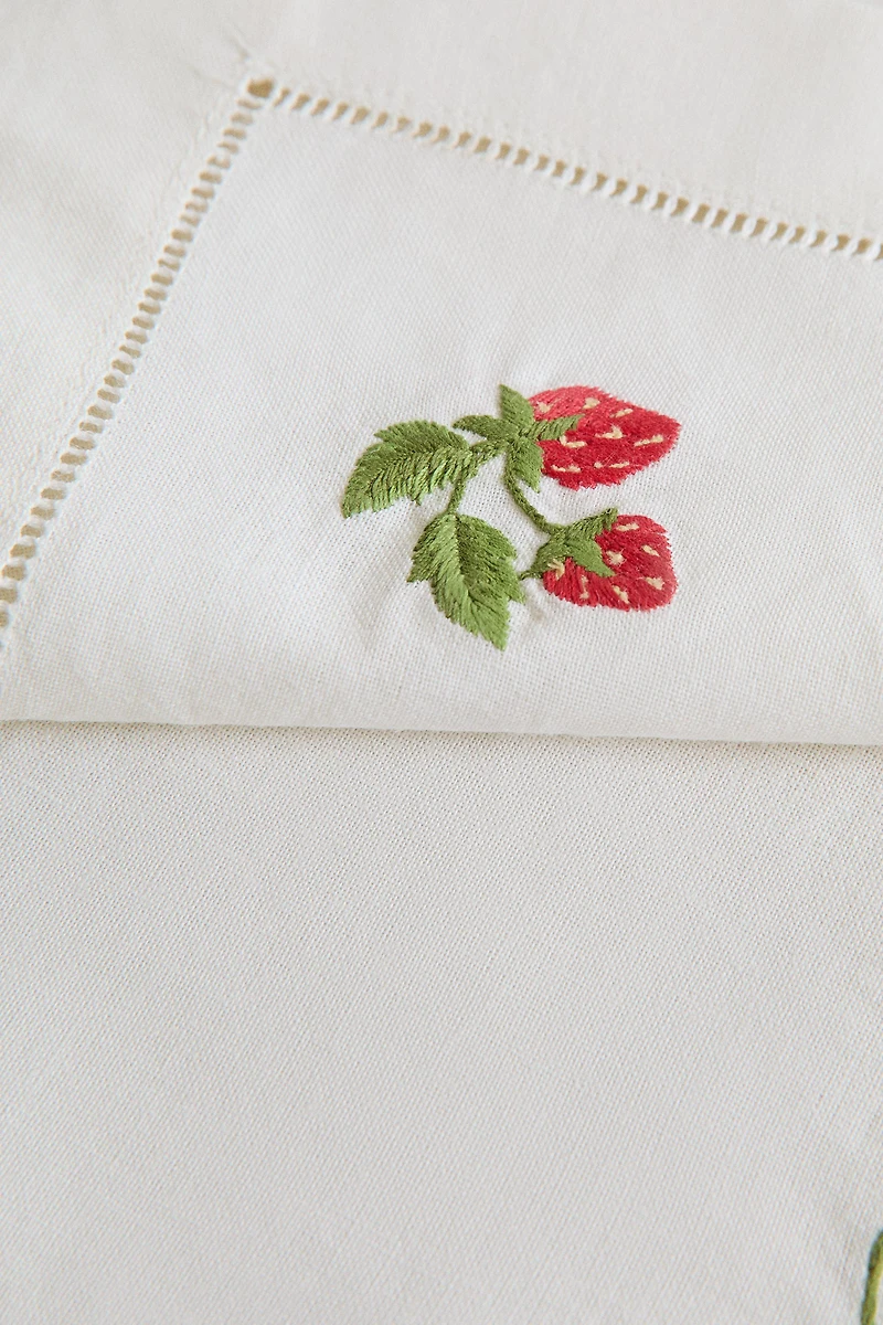 SET DE TABLE BRODÉ MOTIF FRUITS