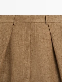 Melange linen suit Bermuda shorts