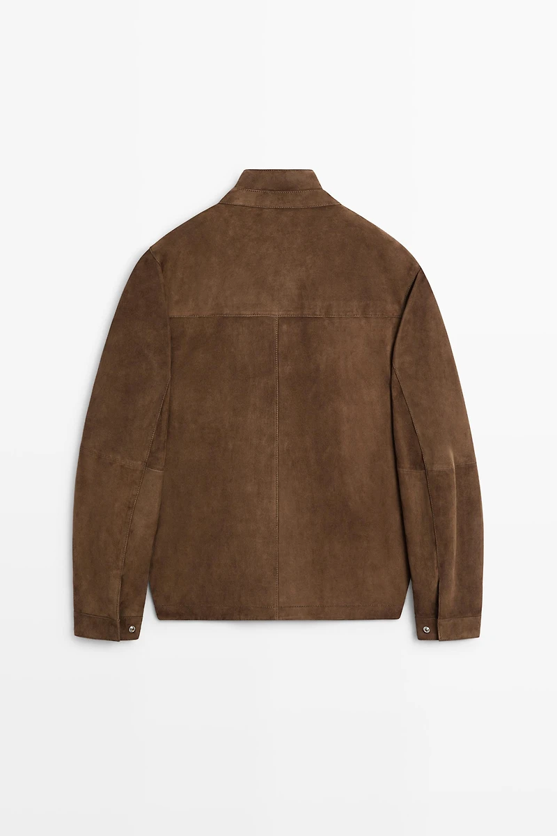 Suede jacket with pocket details