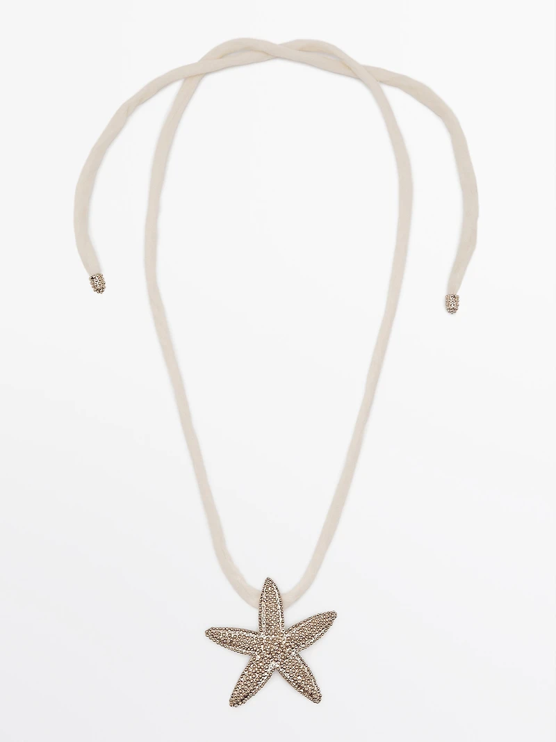 Silk star cord necklace