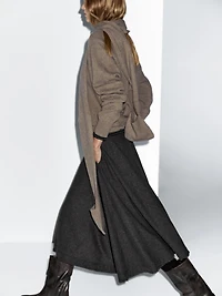 Jupe midi ample à carreaux vichy