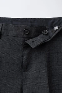 COMFORT CHECKED SUIT PANTS
