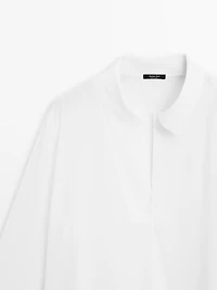 Flowing shirt with polo collar