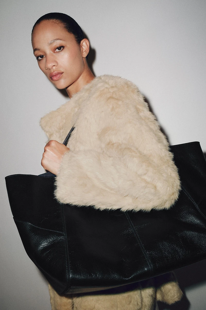 FAUX FUR BELTED JACKET ZW COLLECTION