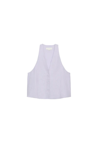 BUTTONED LINEN VEST