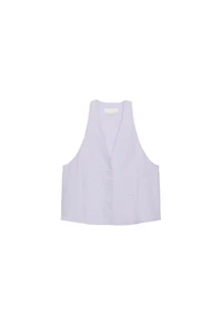 BUTTONED LINEN VEST