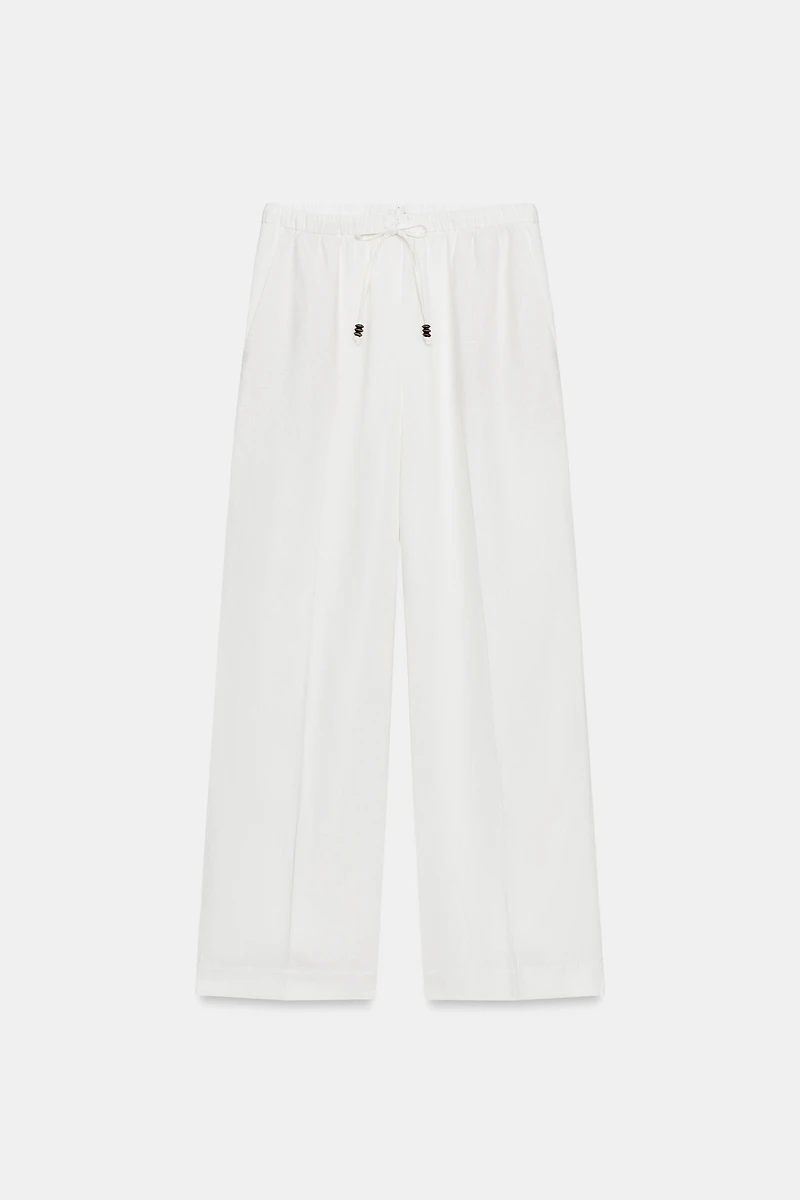 PANTALON DROIT AVEC LIN