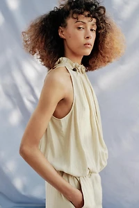 BEADED BALLOON HALTER TOP