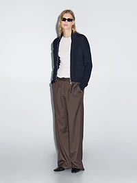 Pinstripe wide-leg trousers