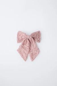KNIT BOW BARRETTE WITH WOOL AND ALPACA
